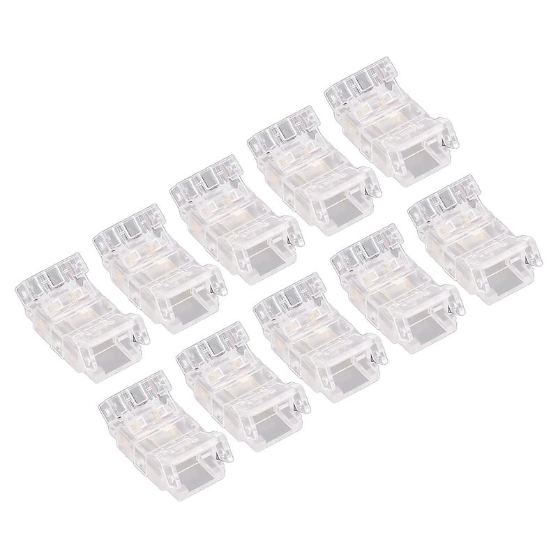 2Pin 8mm Transparent LED Strip Connector Quick Connect For Home Office Lighting - Image 1